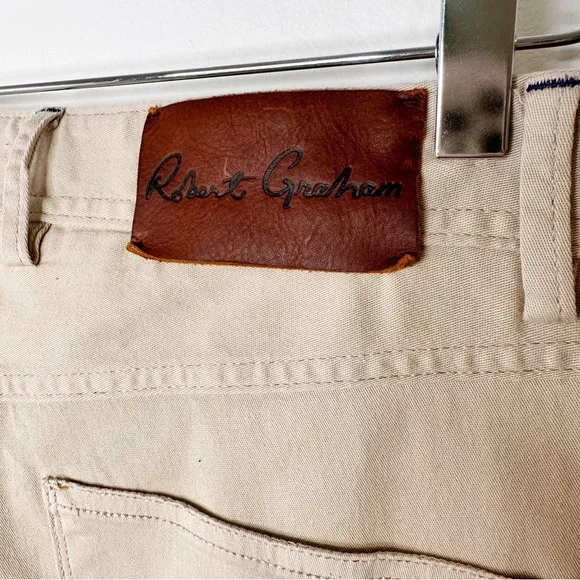 Robert Graham Classic Yates Khaki Tan Pants Size 32 - Picture 7 of 9